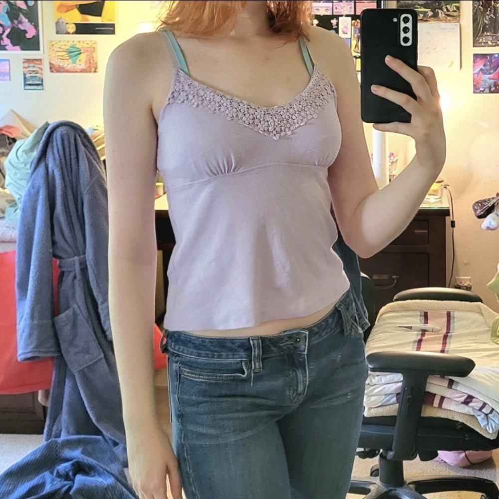 Land's end Lavendar v neck camisole